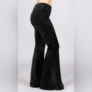 Chatoyant Women’s Black Velour Bell Bottom Pants Size Large